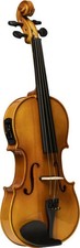 4/4 solid maple electric acoustic violin with ebony fingerboard and soft case
