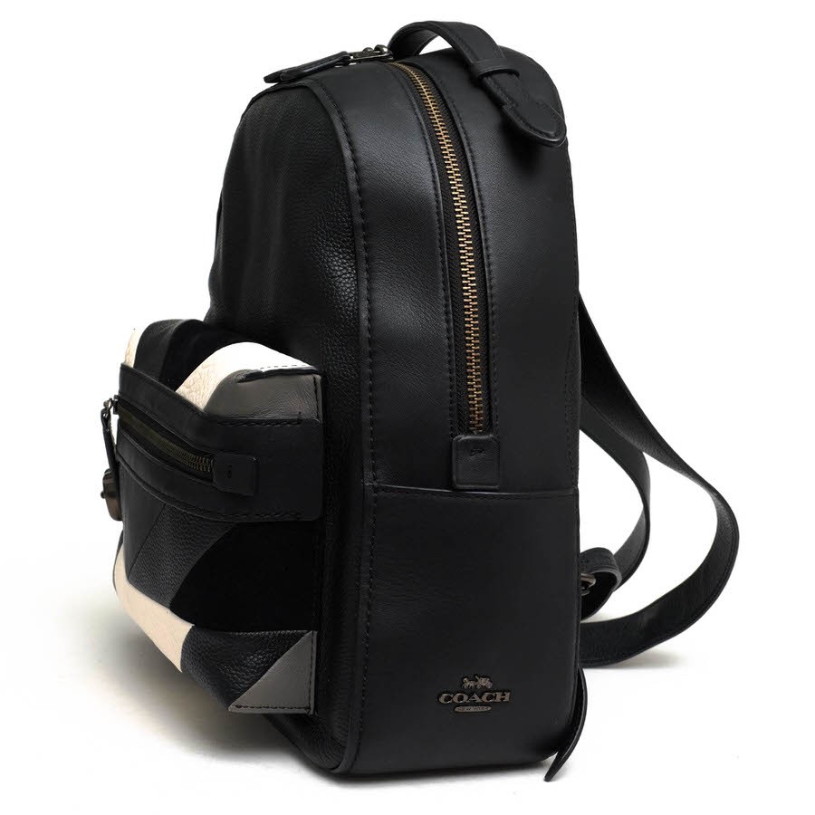 COACH Campus Backpack With Patchwork Black Used F… - image 2