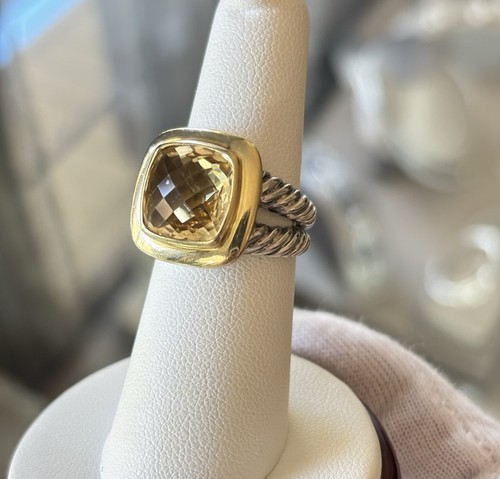 David Yurman 925 & 18k Gold Albion Ring with Champagne Citrine 6