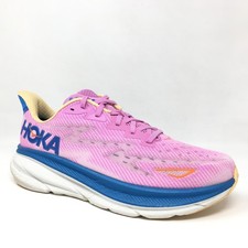 Hoka One One Clifton 9 Running Shoes Sneakers Womens Size 10 Pink Blue Athletic