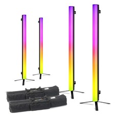 BeamZ Zeus Battery LED Tube Light Bar Set (x4) with Wireless DMX and Soft Case