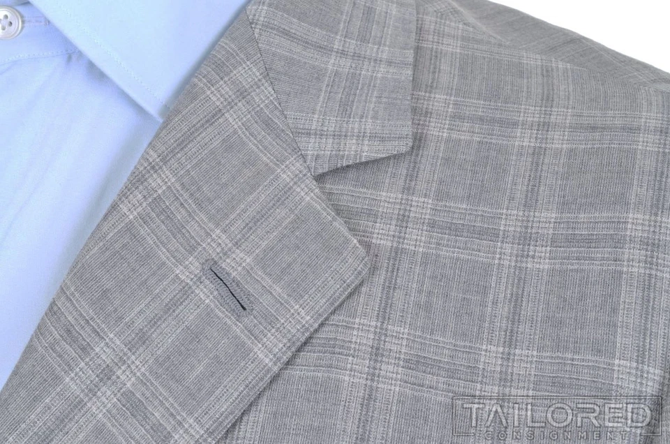 Blazer Abrigo Deportivo Chaqueta SARTORIA PARTENOPEA Gris Cuadros Años 150 Lana - 42 R Foto 4 de 4