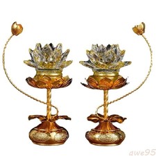 21cm Crystal LED Colorful Lotus Lamp Buddha Lamp Household Light Buddhism