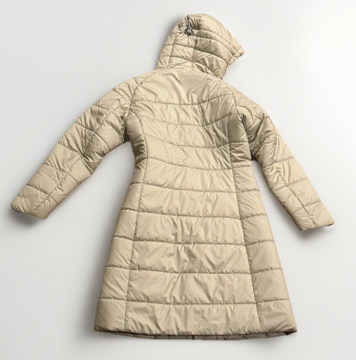 Patagonia Parka Womens XS Hood Long Jacket Pelican Quilted Puffer HyperDas Rare image 3