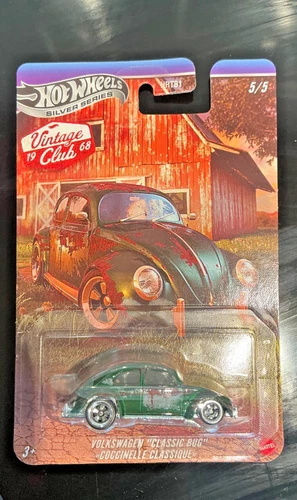 Hot Wheels Silver Series Volkswagen VW Classic Bug Vintage Club Metal Base