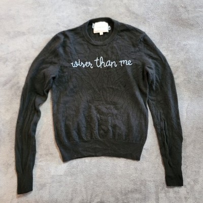Lingua Franca Women's Wiser Than Me 100% Cashmere Long Sleeve Sweater Size Small