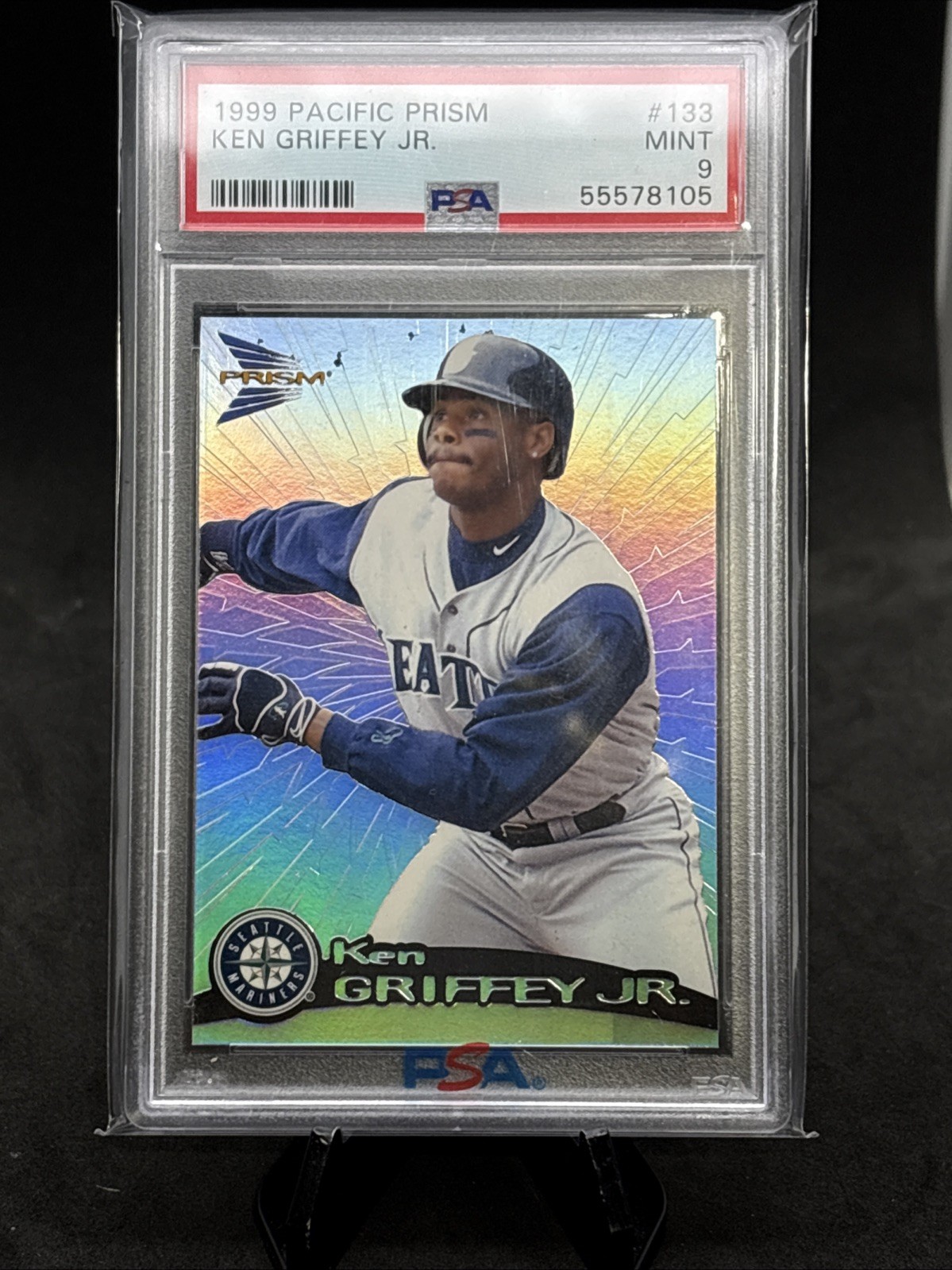 1999 Pacific Prism - Ken Griffey Jr #133 PSA 9, Pop 8 - No PSA 10’s view 3