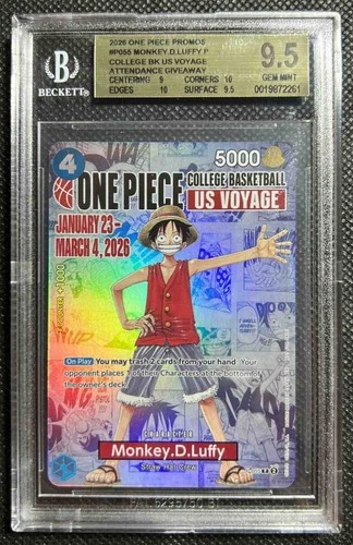 2026 ONE PIECE PROMOS COLLEGE BASKETBALL: US VOYAGE MONKEY D. LUFFY BGS 9.5