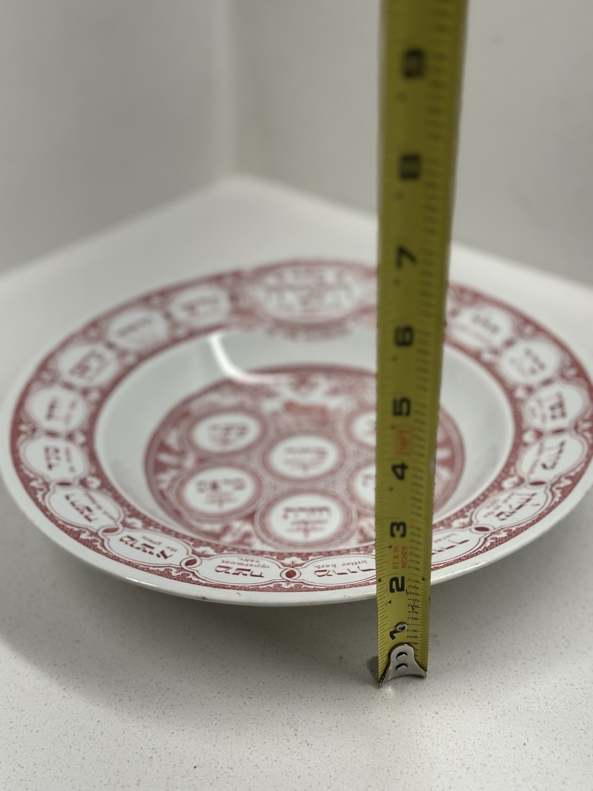 Antique Judaica Ridgways Bardiger Tepper Passover Seder Plate Red London England