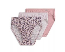 New Jockey Women's size 7 Underwear Elance Cotton French Cut 3 Pack Pink Floral