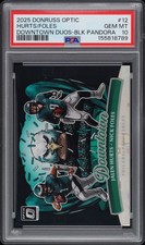2025 Panini Donruss Optic Downtown Duos #12 Hurts Foles Black Pandora /25 PSA 10