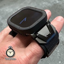Apple Watch Ultra Stealth Forge Mod Kit - Black Leather Band  TPU CASE 49mm 