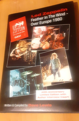 1980 Led Zeppelin Book RARE Signed Dave Lewis Feather in the Wind PROMO 3 of 10!