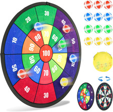 Double Sided Dart Board for Kids, Toys for 3 4 5 6 7 8 9 10 11 12 Years Old Boys