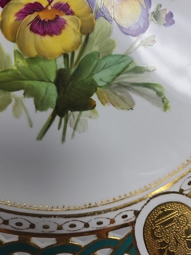 Antique Minton Reticulated Pate Pansies A 7705 9 1/4" - Picture 11 of 18