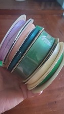 VTG Ribbons Lot of 6/ Greens/Lavander/Blash/Beige/ 6 rolls Mostly Satin Crafts
