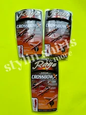 Three Rage CROSSBOW X Slipcam 100 grain Mechanical  2 Blade Broadheads 2" Cut