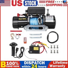 Wireless Electric Winch 10000lbs 12v Synthetic Rope Towing For Truck Trailer Car
