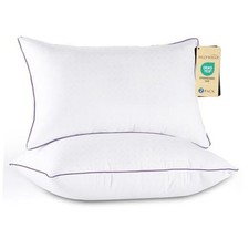 Pillows Size Set of Medium Supportive Bed Pillows with Super Soft Down Queen 2