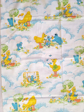 Vtg Sesame Street Fitted Crib Sheet Muppets Park Big Bird Grover Cookie Monster
