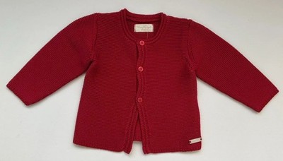 MAYORAL BABY 6 MO CARDIGAN SPANISH DESIGN  COTTON BLEND BURGUNDY LS NWT
