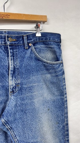Vintage Lee Jeans Well Worn USA Union Made 37x32 Cotton Denim - Picture 7 of 21
