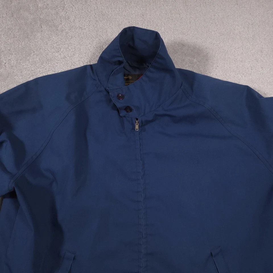 Vintage Sears Jacket Mens Large Blue Harrington Golf Windbreaker Hong Kong 80s - Image 4 of 4