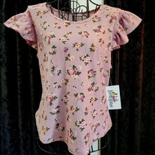 floral blouse with flutter sleeves NWT