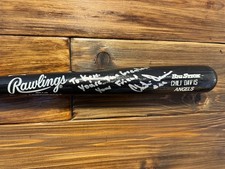 Chili Davis signed Angels Bat with autograph and personal note