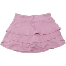 Athleta Girl Swing Skort Pink Striped Tiered Ruffle Athletic Skirt Size L 12