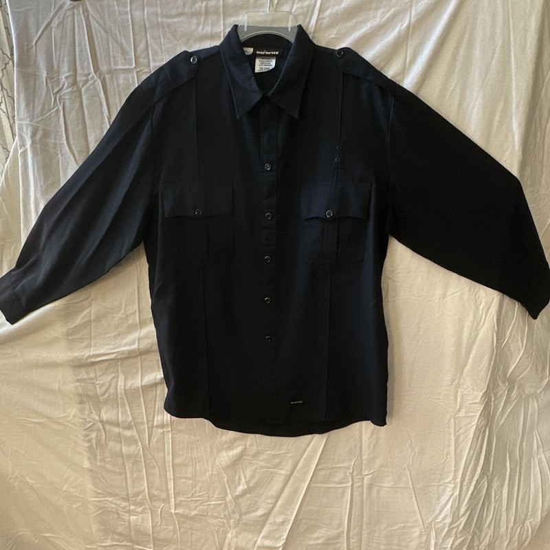 Workrite FR Fire Service Men’s 52R Navy Long Sleeve Uniform Shirt