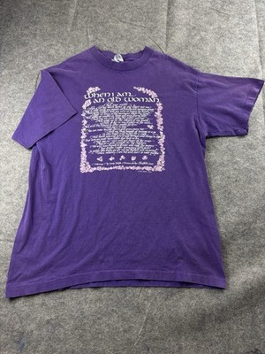 VTG SofTee Women L Funny Graphic Shirt When I Am An Old Woman By Elizabeth Lucas