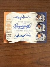 Clemens Cone Hernandez Triple Auto 1/12 2024 Leaf Bronx Legacy Yankees 1999