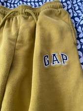 Gap Kid's Mustard Yellow Logo Sweatpants Joggers Size L