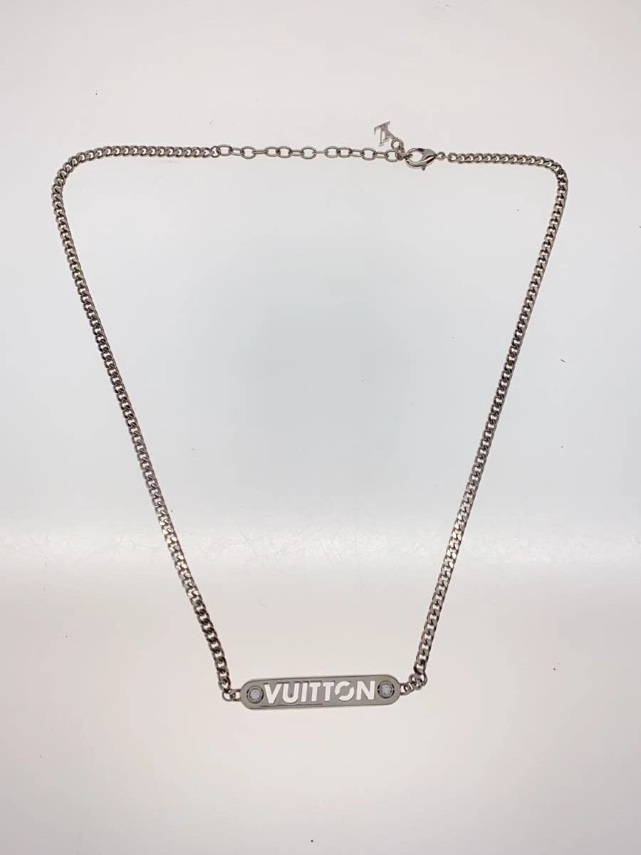 LOUIS VUITTON（LV） Collana LOUIS VUITTON M01154 placca argento catena lunghezza 46 cm motivo H 0 8 W 4 2
