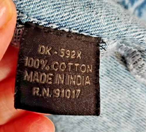 NWT 100% COTTON HANDMADE IN INDIA Denim Jeans Shirt Blue Cowboy Western Mens 3XL - Picture 23 of 24