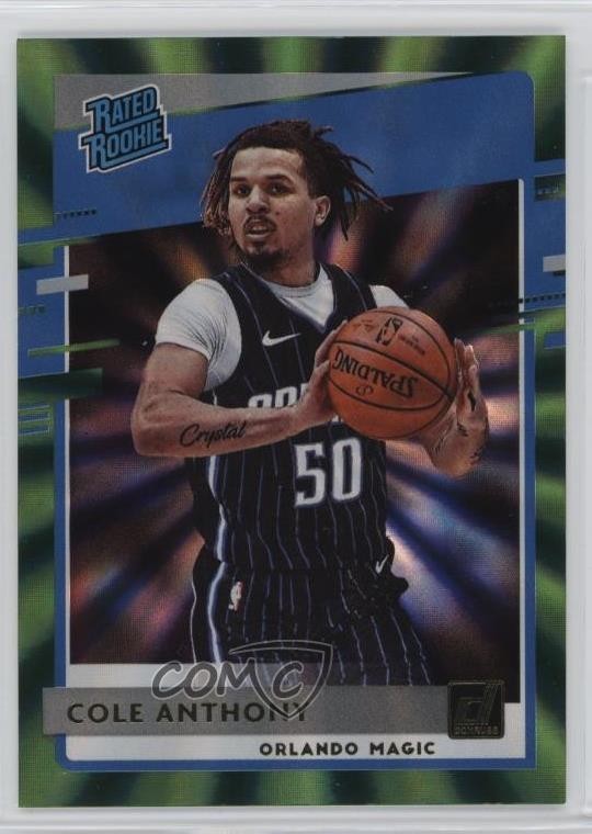 2020-21 Panini Donruss Rated Rookies Green Laser Cole Anthony #208 0xa