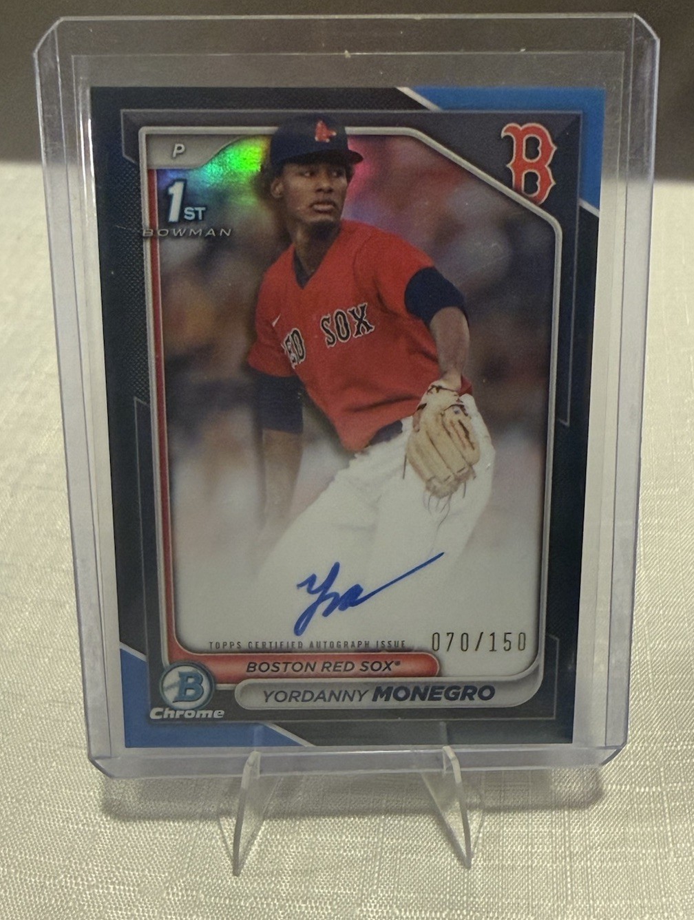 Yordanny Monegro 2024 1st Bowman Chrome - Prospect Auto #CPA-YM True Blue /150