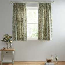 Image of Morris & Co. Willow Bough Pair Lined Pencil Pleat Curtains Green W167 Drop 182cm