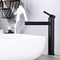 Wasserhahn Bad 360 Drehbar Edelstahl Schwarz Matt Einhebelmischer