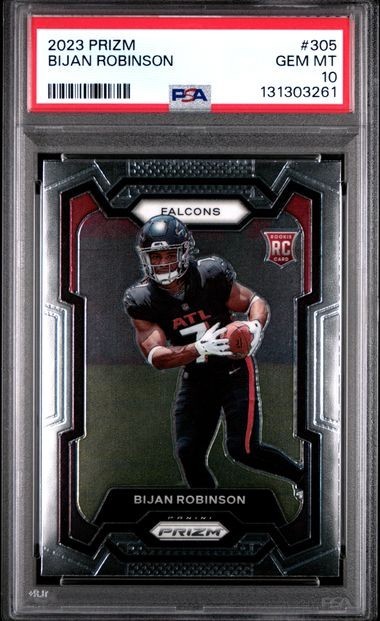 2023 Bijan Robinson #305 Panini Prizm Atlanta Falcons Graded PSA 10 GEM MINT