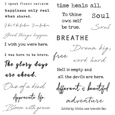 Realistic Temporary Tattoos  20 Individual Line Pcs, Waterproof Inspirational...