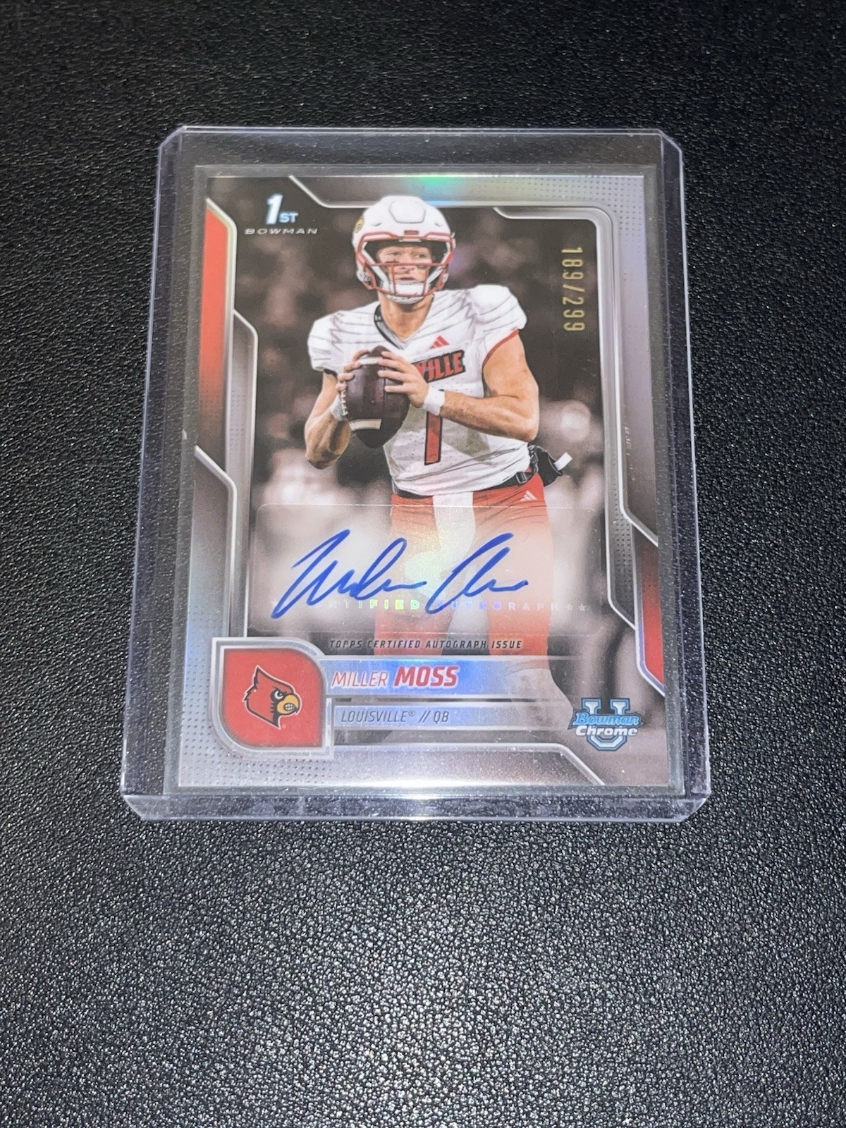 2025 Bowman Chrome U Miller Moss Refractor Auto 63/299 1st Bowman Louisville