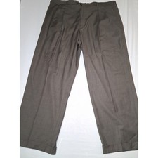 Men's Dress Pants Pleated Front Cuffed Hem Business Casual Trousers