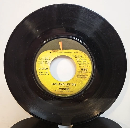 Paul McCartney & Wings –Live & Let Die-1973 Apple Records 1863 7" 45 Single VG+
