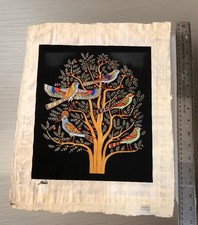 Tree of Life painting on Egyptian papyrus 16" X 13" Unframed Signed