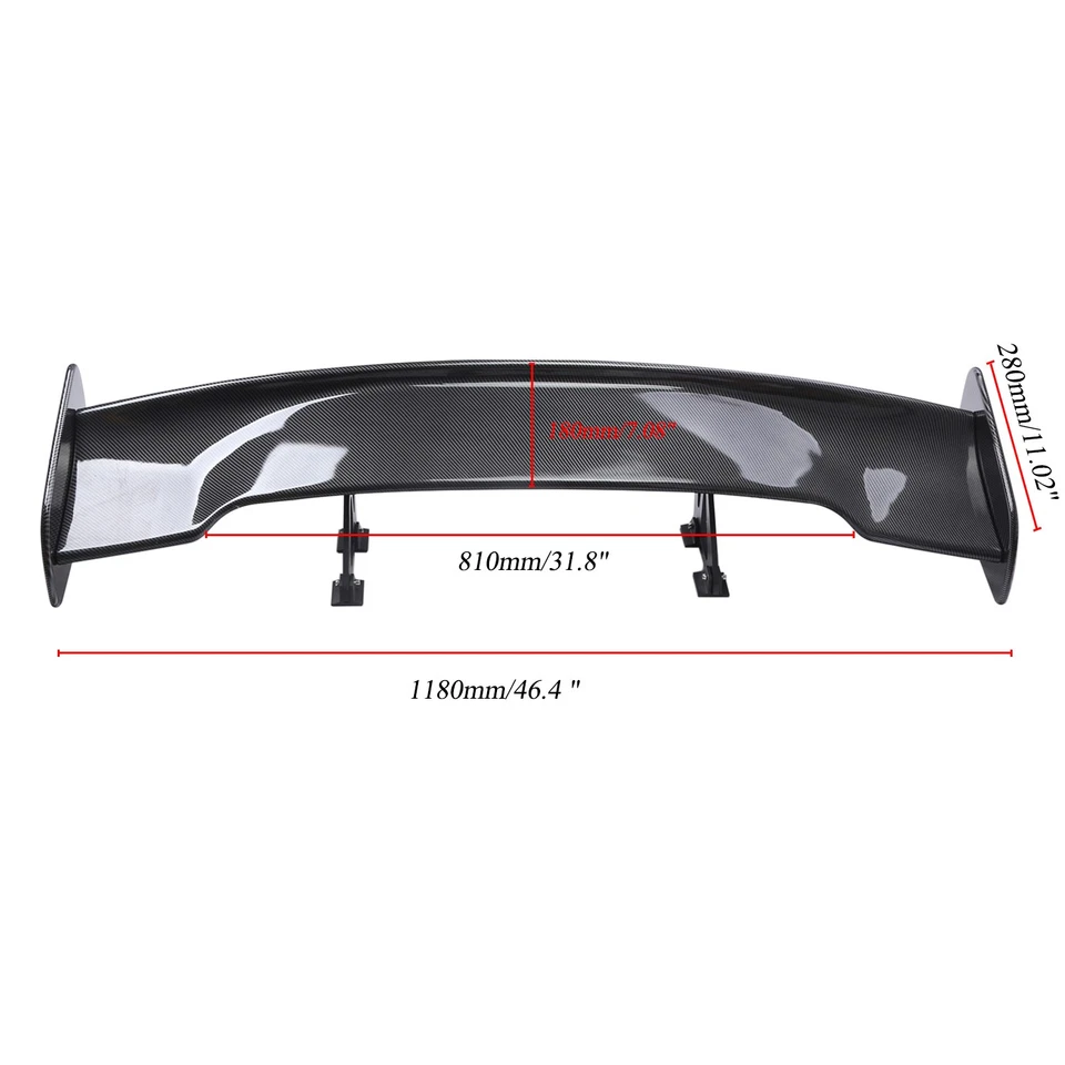 47" Fiber Rear Trunk Spoiler Wing Adjustable GT-Style For Acura ILX 2013-2022 Foto 2 de 4