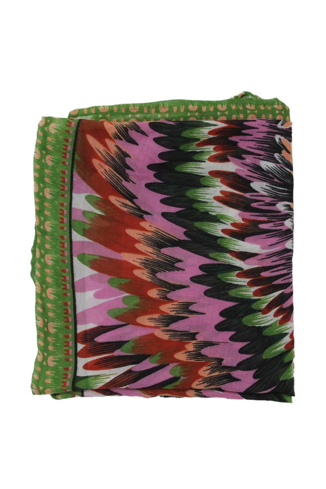 Bufanda ligera con borla estampado abstracto Vismaya para mujer multicolor Foto 2 de 4