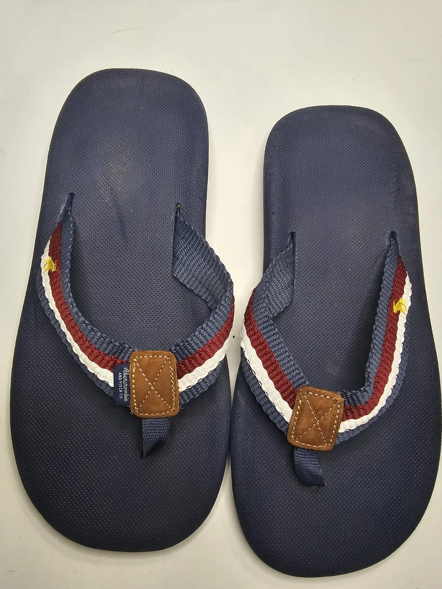 Abercrombie & Fitch A&F Pink and dark blue Braided flip flops. Abercrombie & Fitch Flip Flops for Women for sale | eBay main image 2