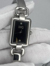 ESQ by Movado Women s Swiss Quartz Watch Stainless Steel Black Dial New Battery